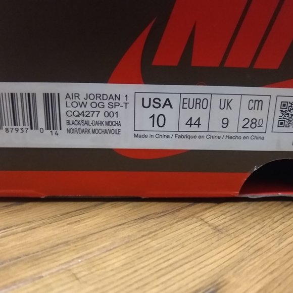Nike Air Jordan 1 Low OG-SP-T-CQ4277-001 Travis Scott Size 10 New In Box